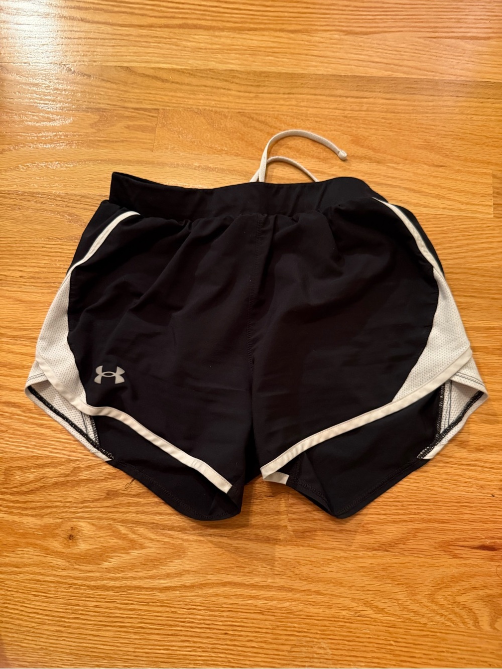 Under Armour Women’s Black Athletic Shorts with White Trim